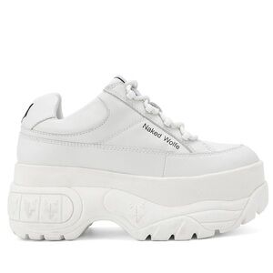 Naked Wolfe Sporty White Platform Sneakers